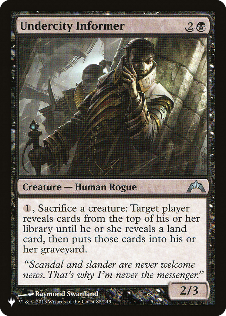 Undercity Informer (LIST-GTC-82) [Mystery Booster] The List MTG Single Wizards of the Coast