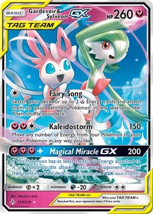 Gardevoir & Sylveon GX (130/214) - [SM: Unbroken Bonds] Holofoil Pokemon Single Pokémon