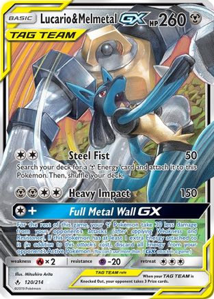 Lucario & Melmetal GX (120/214) Holofoil [SM: Unbroken Bonds] Pokemon Single Pokémon