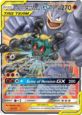 Marshadow & Machamp GX (82/214) Holofoil [SM: Unbroken Bonds] Pokemon Single Pokémon