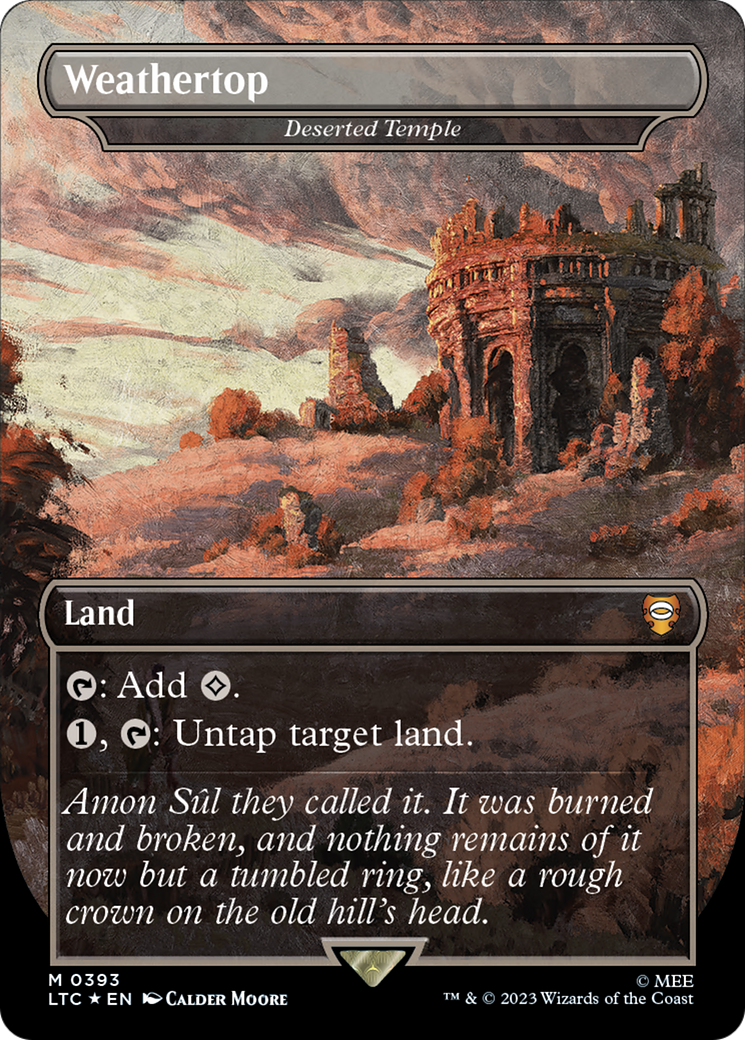 Weathertop - Deserted Temple (Surge Foil) (LTC-393) [Tales of Middle-earth Commander] (Borderless) Foil MTG Single Wizards of the Coast