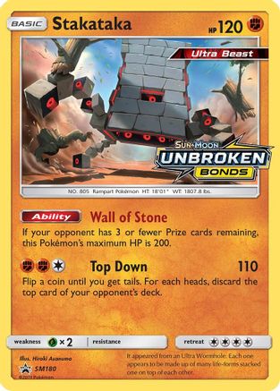 Stakataka - SM180 (Prerelease) (/248) Holofoil [SM: Black Star Promos] Pokemon Single Pokémon