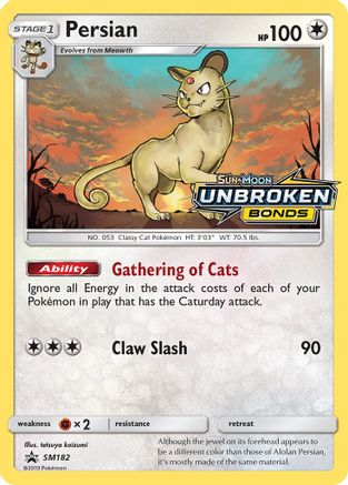 Persian - SM182 (Prerelease) (/248) Holofoil [SM: Black Star Promos] Pokemon Single Pokémon