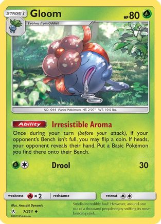 Gloom (7/214) Reverse Holofoil [SM: Unbroken Bonds] Pokemon Single Pokémon