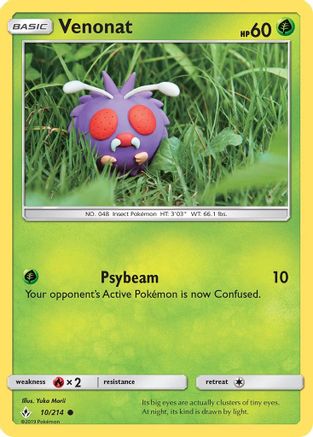 Venonat (10/214) Reverse Holofoil [SM: Unbroken Bonds] Pokemon Single Pokémon