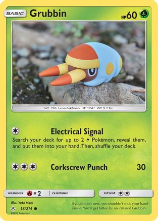 Grubbin (18/214) Reverse Holofoil [SM: Unbroken Bonds] Pokemon Single Pokémon