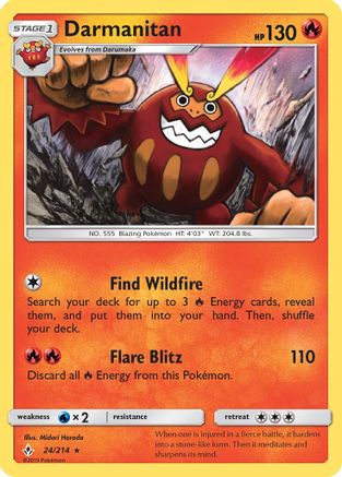 Darmanitan (24/214) Reverse Holofoil [SM: Unbroken Bonds] Pokemon Single Pokémon