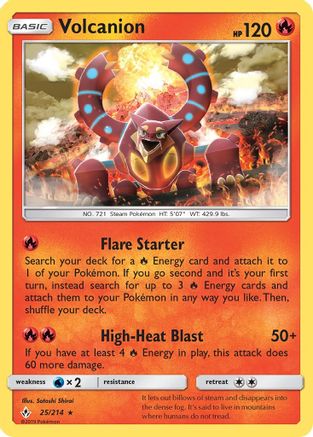 Volcanion (25/214) Holofoil [SM Unbroken Bonds] Pokemon Single Pokémon