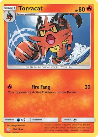 Torracat (/214) [SM: Unbroken Bonds] Pokemon Single Pokémon