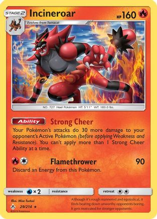 Incineroar (29/214) [SM: Unbroken Bonds] Pokemon Single Pokémon