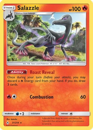 Salazzle (31/214) Reverse Holofoil [SM: Unbroken Bonds] Pokemon Single Pokémon