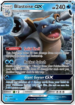 Blastoise GX (35/214) Holofoil [SM: Unbroken Bonds] Pokemon Single Pokémon