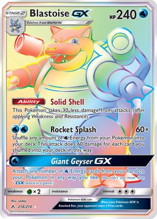 Blastoise GX (Secret) (/214) Holofoil [SM: Unbroken Bonds] Pokemon Single Pokémon