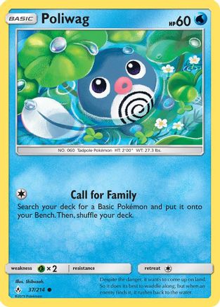 Poliwag (37/214) Reverse Holofoil [SM: Unbroken Bonds] Pokemon Single Pokémon