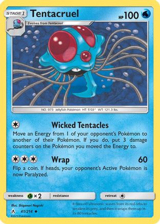 Tentacruel (41/214) Reverse Holofoil [SM: Unbroken Bonds] Pokemon Single Pokémon