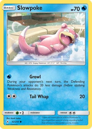 Slowpoke (42/214) Reverse Holofoil [SM: Unbroken Bonds] Pokemon Single Pokémon