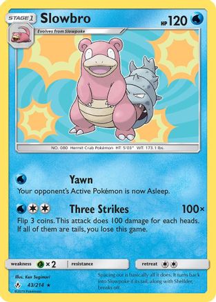 Slowbro (43/214) Reverse Holofoil [SM: Unbroken Bonds] Pokemon Single Pokémon