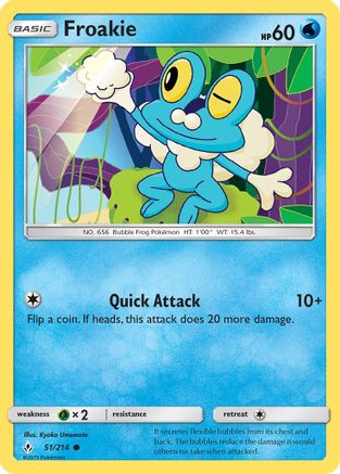Froakie (51/214) Reverse Holofoil [SM: Unbroken Bonds] Pokemon Single Pokémon
