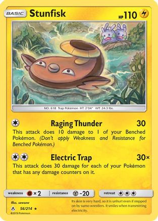 Stunfisk (56/214) Reverse Holofoil [SM: Unbroken Bonds] Pokemon Single Pokémon