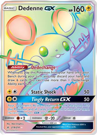 Dedenne GX (Secret) (/214) Holofoil [SM: Unbroken Bonds] Pokemon Single Pokémon
