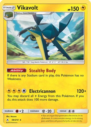 Vikavolt (59/214) Holofoil [SM: Unbroken Bonds] Pokemon Single Pokémon