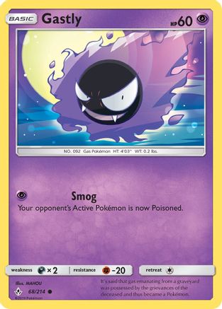 Gastly (68/214) [SM: Unbroken Bonds] Pokemon Single Pokémon