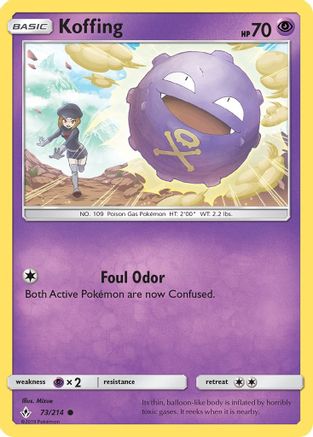 Koffing (73/214) Reverse Holofoil [SM: Unbroken Bonds] Pokemon Single Pokémon