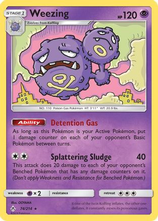 Weezing (74/214) Reverse Holofoil [SM: Unbroken Bonds] Pokemon Single Pokémon
