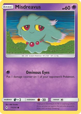 Misdreavus (77/214) [SM: Unbroken Bonds] Pokemon Single Pokémon