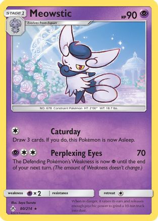 Meowstic (80/214) [SM: Unbroken Bonds] Pokemon Single Pokémon