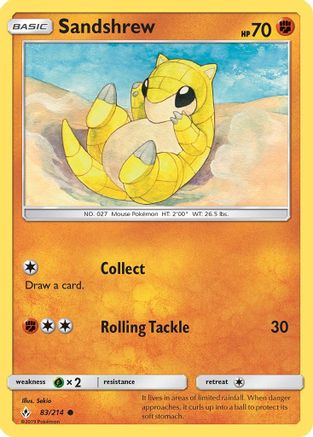 Sandshrew (83/214) Reverse Holofoil [SM: Unbroken Bonds] Pokemon Single Pokémon