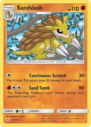 Sandslash (/214) Reverse Holofoil [SM: Unbroken Bonds] Pokemon Single Pokémon