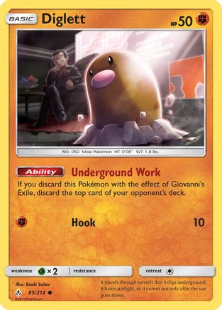 Diglett (85/214) Reverse Holofoil [SM: Unbroken Bonds] Pokemon Single Pokémon