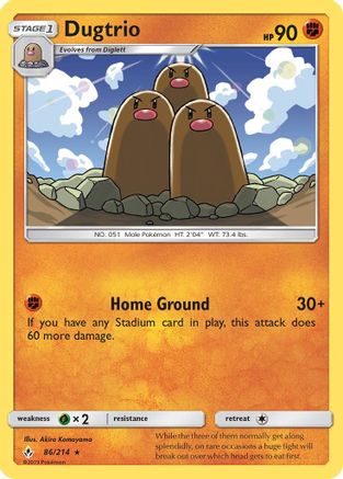 Dugtrio (/214) Reverse Holofoil [SM: Unbroken Bonds] Pokemon Single Pokémon