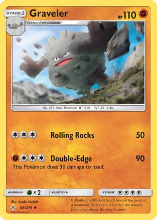 Graveler (/214) Reverse Holofoil [SM: Unbroken Bonds] Pokemon Single Pokémon