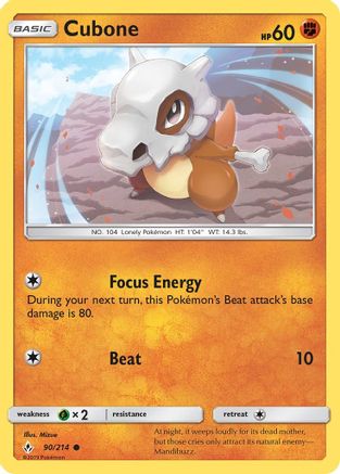 Cubone (90/214) [SM: Unbroken Bonds] Pokemon Single Pokémon