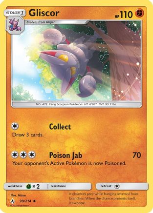 Gliscor (/214) Reverse Holofoil [SM: Unbroken Bonds] Pokemon Single Pokémon