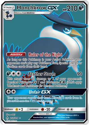 Honchkrow GX (Full Art) 202/214 Holofoil [SM: Unbroken Bonds] Pokemon Single Pokémon