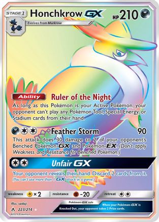 Honchkrow GX (Secret) 223/214 Holofoil [SM: Unbroken Bonds] Pokemon Single Pokémon