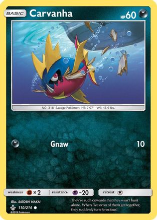 Carvanha (/214) [SM: Unbroken Bonds] Pokemon Single Pokémon