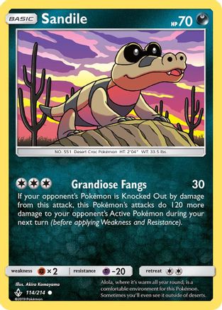 Sandile (114) (/214) Reverse Holofoil [SM: Unbroken Bonds] Pokemon Single Pokémon