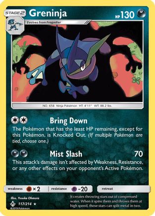 Greninja (117/214) Reverse Holofoil [SM: Unbroken Bonds] Pokemon Single Pokémon