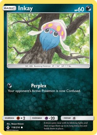 Inkay (/214) Reverse Holofoil [SM: Unbroken Bonds] Pokemon Single Pokémon