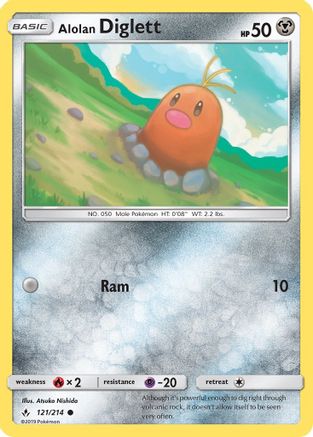 Alolan Diglett (121/214) Reverse Holofoil [SM: Unbroken Bonds] Pokemon Single Pokémon