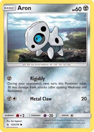 Aron (123/214) Reverse Holofoil [SM: Unbroken Bonds] Pokemon Single Pokémon