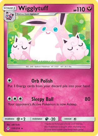 Wigglytuff (135/214) Reverse Holofoil [SM: Unbroken Bonds] Pokemon Single Pokémon