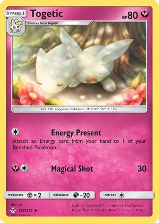 Togetic (137/214) Reverse Holofoil [SM: Unbroken Bonds] Pokemon Single Pokémon