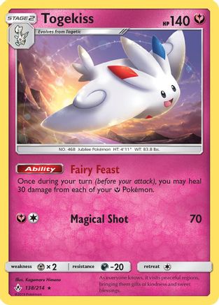 Togekiss (138/214) Holofoil [SM: Unbroken Bonds] Pokemon Single Pokémon