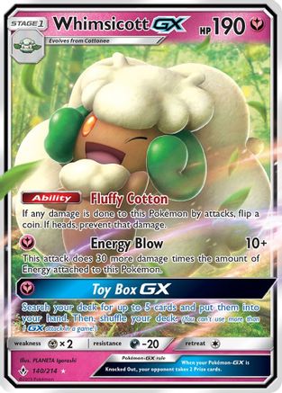 Whimsicott GX 140/214 Holofoil [SM: Unbroken Bonds] Pokemon Single Pokémon