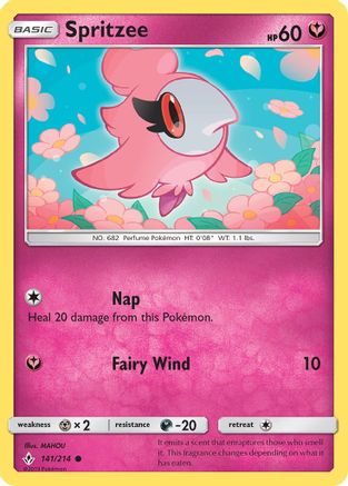 Spritzee (141/214) Reverse Holofoil [SM: Unbroken Bonds] Pokemon Single Pokémon